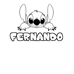 Coloración del nombre FERNANDO - decorado Stitch