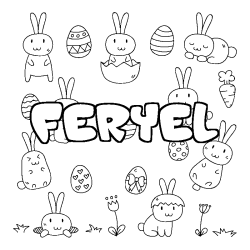 Coloración del nombre FERYEL - decorado Pascua