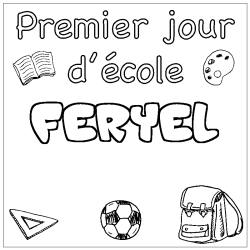 Coloración del nombre FERYEL - decorado primer día de escuela