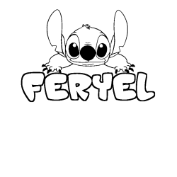 Coloración del nombre FERYEL - decorado Stitch