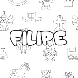 Coloración del nombre FILIPE - decorado juguetes