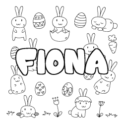 Coloración del nombre FIONA - decorado Pascua