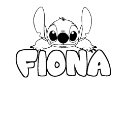 Coloración del nombre FIONA - decorado Stitch