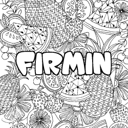 Coloración del nombre FIRMIN - decorado mandala de frutas