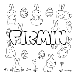 Coloración del nombre FIRMIN - decorado Pascua