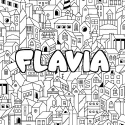 Coloración del nombre FLAVIA - decorado ciudad