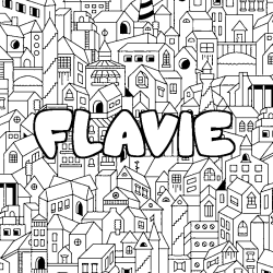 Coloración del nombre FLAVIE - decorado ciudad