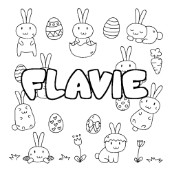 Coloración del nombre FLAVIE - decorado Pascua