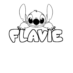 Coloración del nombre FLAVIE - decorado Stitch