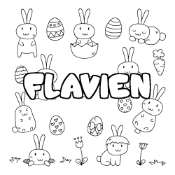 Coloración del nombre FLAVIEN - decorado Pascua