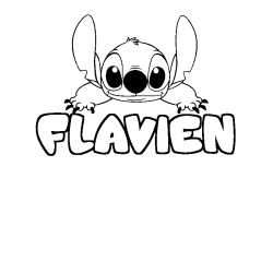 Coloración del nombre FLAVIEN - decorado Stitch