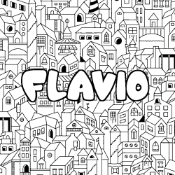 Coloración del nombre FLAVIO - decorado ciudad