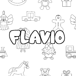 Coloración del nombre FLAVIO - decorado juguetes