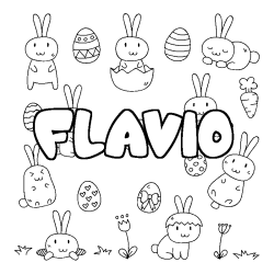 Coloración del nombre FLAVIO - decorado Pascua