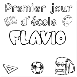 Coloración del nombre FLAVIO - decorado primer día de escuela