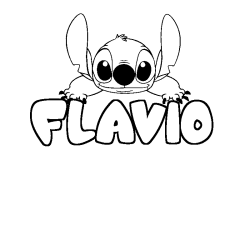 Coloración del nombre FLAVIO - decorado Stitch