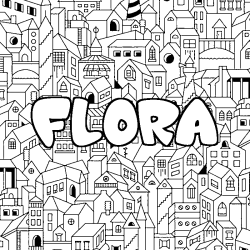 Coloración del nombre FLORA - decorado ciudad