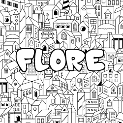 Coloración del nombre FLORE - decorado ciudad