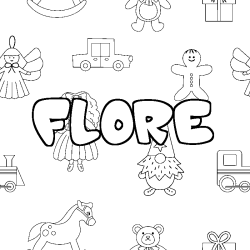 Coloración del nombre FLORE - decorado juguetes