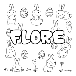 Coloración del nombre FLORE - decorado Pascua