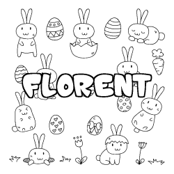 Coloración del nombre FLORENT - decorado Pascua