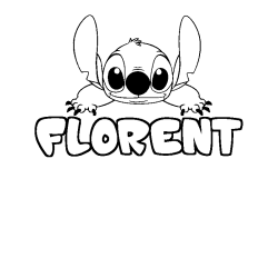 Coloración del nombre FLORENT - decorado Stitch