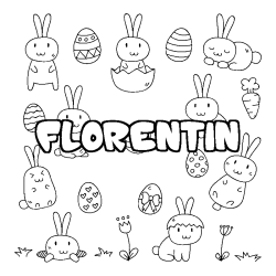 Coloración del nombre FLORENTIN - decorado Pascua