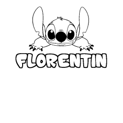 Coloración del nombre FLORENTIN - decorado Stitch