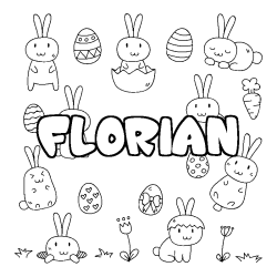 Coloración del nombre FLORIAN - decorado Pascua