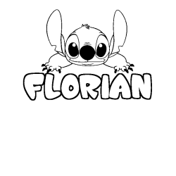 Coloración del nombre FLORIAN - decorado Stitch