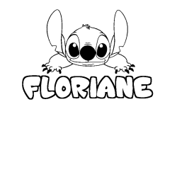 Coloración del nombre FLORIANE - decorado Stitch