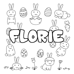 Coloración del nombre FLORIE - decorado Pascua