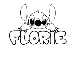 Coloración del nombre FLORIE - decorado Stitch