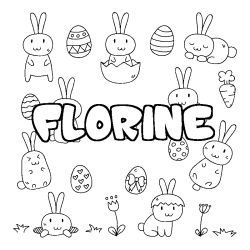 Coloración del nombre FLORINE - decorado Pascua