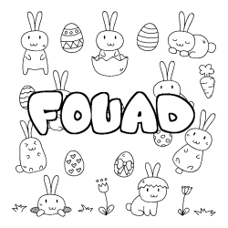 Coloración del nombre FOUAD - decorado Pascua