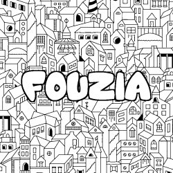 Coloración del nombre FOUZIA - decorado ciudad