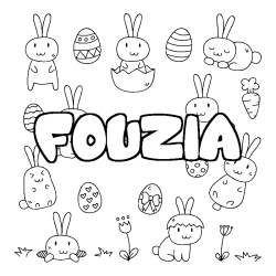 Coloración del nombre FOUZIA - decorado Pascua