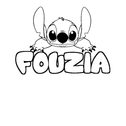 Coloración del nombre FOUZIA - decorado Stitch