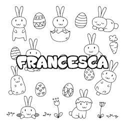 Coloración del nombre FRANCESCA - decorado Pascua