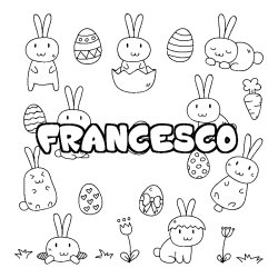 Coloración del nombre FRANCESCO - decorado Pascua