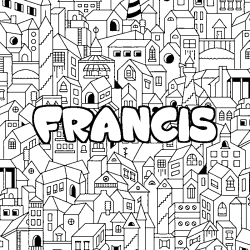 Coloración del nombre FRANCIS - decorado ciudad