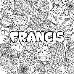 Coloración del nombre FRANCIS - decorado mandala de frutas