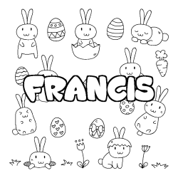 Coloración del nombre FRANCIS - decorado Pascua