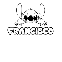 Coloración del nombre FRANCISCO - decorado Stitch