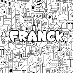 Coloración del nombre FRANCK - decorado ciudad