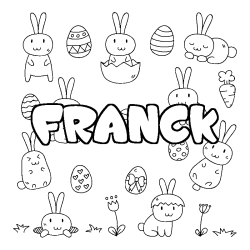 Coloración del nombre FRANCK - decorado Pascua