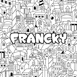 Coloración del nombre FRANCKY - decorado ciudad