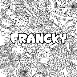 Coloración del nombre FRANCKY - decorado mandala de frutas