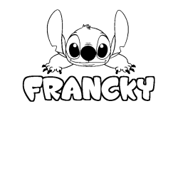 Coloración del nombre FRANCKY - decorado Stitch