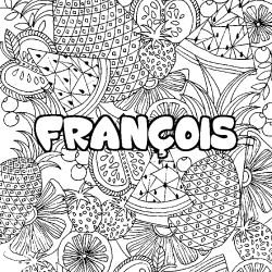 Coloración del nombre FRANÇOIS - decorado mandala de frutas